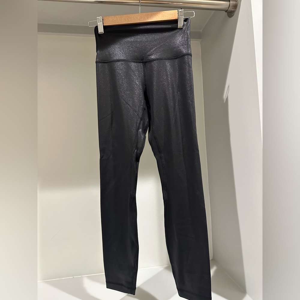 Lululemon Radiate Foil Print Black Leggings